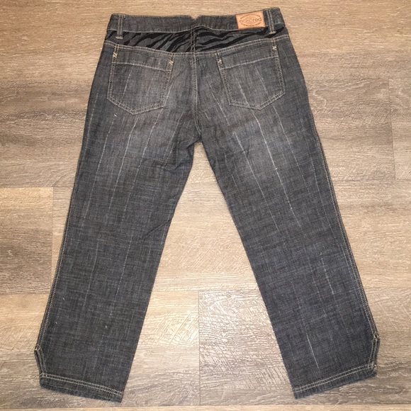 Final price⬇️ Ecko Red Brand Gray Chambray Mid-Rise Cropped Denim Jeans Size 9 - Picture 4 of 8